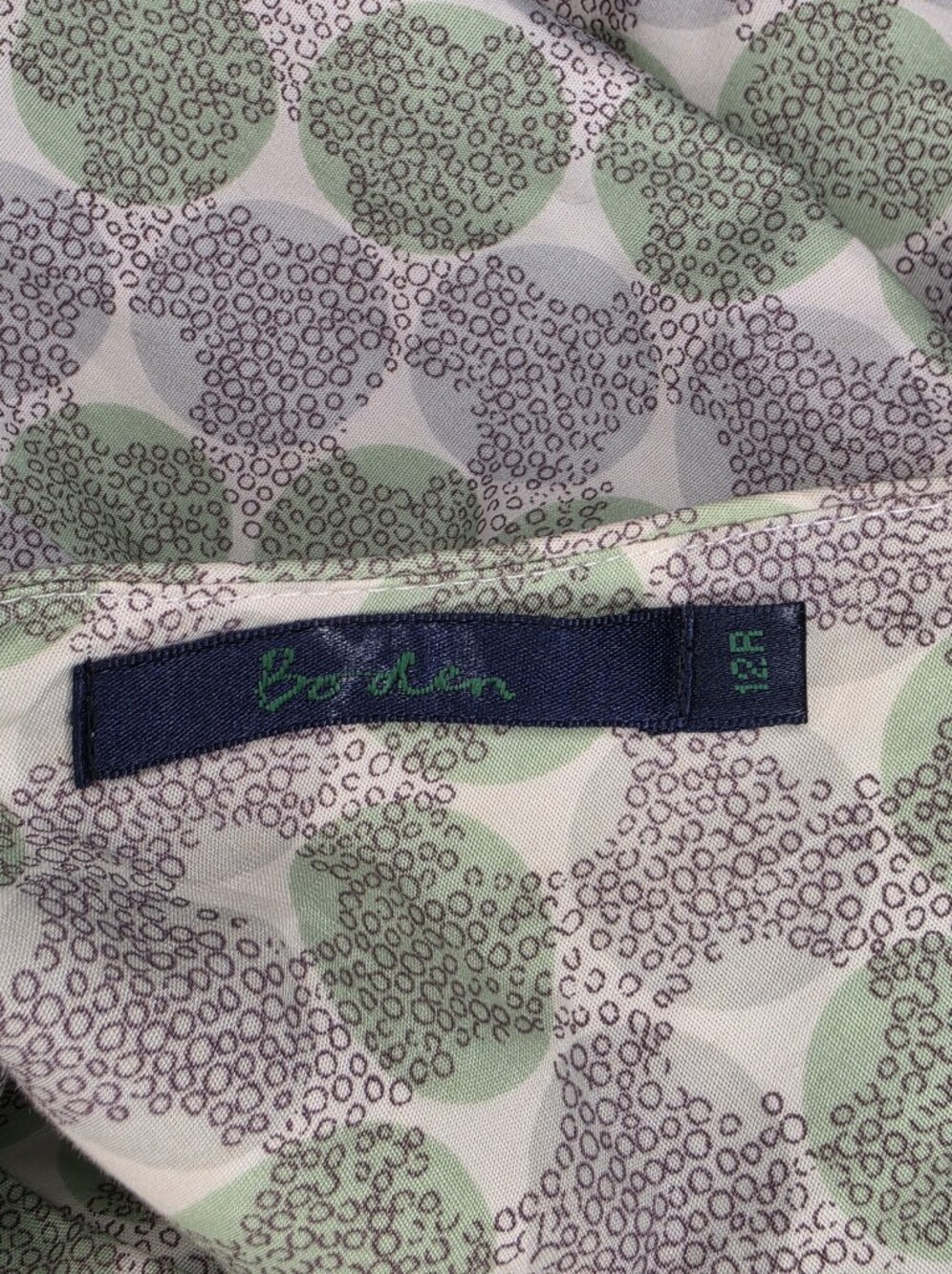 Boden Green & Purple Geometric Circle Print A-Line Dress, 12R - Picture 7 of 9